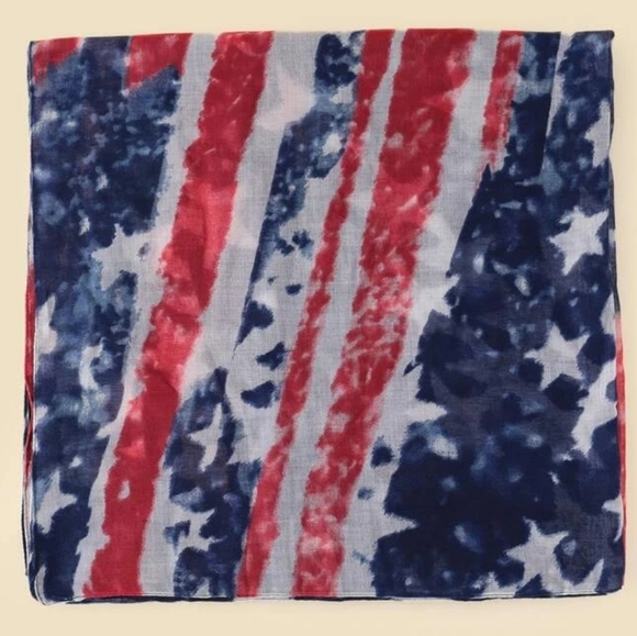 💖 2/$30 American flag stars stripes red white blue neck head lightweight scarf - Picture 7 of 8